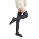 thumbnail image 4 of Xiao Hua 1 par de medias hasta la rodilla de color liso, calcetines de punto de algodón, calcetines retro hasta el muslo, negros, 4 of 5
