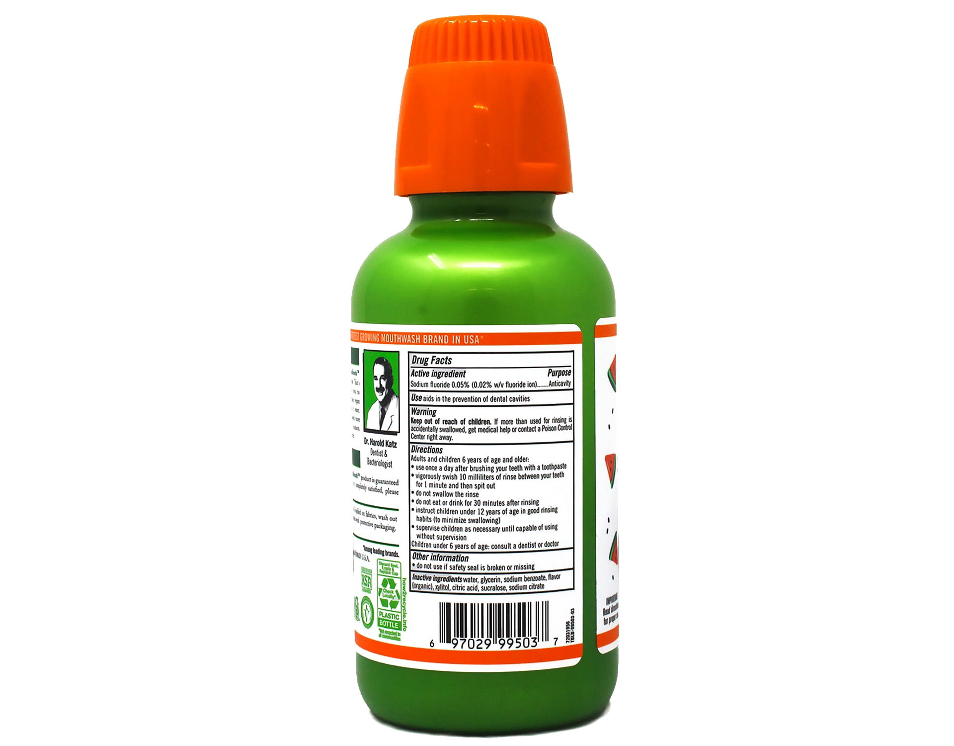 5 Pack - TheraBreath Kids Mouthwash with Fluoride, Organic Wacky Watermelon, Anticavity, 10 fl oz
