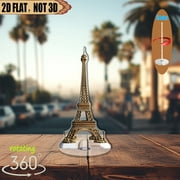 [2D flat] 1PC Rotating acrylic tabletop centerpiece featuring a meticulously detailed Eiffel Tower with ivy leaves for home office displays, Parisian-themed events, or as a thoughtful gift