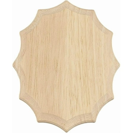 1pc Unfinished Rubber Wood Timber Board Oval 155x124x16.5mm