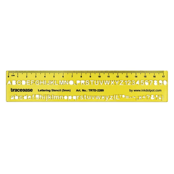 Traceease Upper Case,Lower Case Numbers Lettering Template Drafting Tools Alphabet Stencils-5mm Alphabet Size