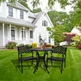 thumbnail image 7 of 30.3 Inch Round Patio Table Cast Aluminum Patio Table,Metal Patio Dining Table with Umbrella Hole,All Weather Outdoor Bistro Dining Table for Backyard, Garden, Balcony, Black, 7 of 7