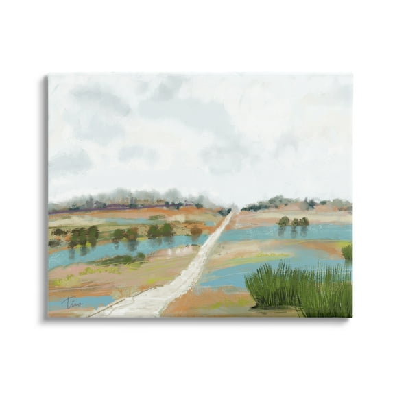 Stupell Industries Abstract Path Landscape Landscape Painting Gallery Wrapped Canvas Art Print Wall Art, 20 x 16