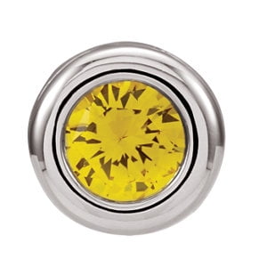 14K Yellow Gold Imitation CitrineNovember Birthstone Pendant Slide