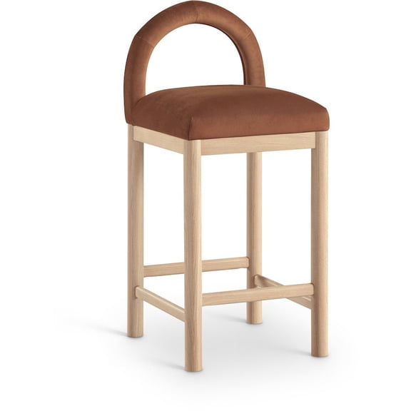 Meridian Furniture Conrad Cognac Velvet Counter Stool