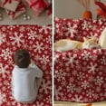 thumbnail image 4 of Christmas Flannel Blanket Throw, Red Snowflake Soft Fuzzy Plush Cozy Fleece Blankets for Couch Sofa Bed Lounging, Ideal Gifts for Kids Adults Wife Self, 60x80, 4 of 7