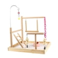 thumbnail image 4 of Parque infantil para loros, juguete de entrenamiento de perca de madera, soporte de juego para periquitos y pájaros para cacatúas, periquitos y loros, 4 of 9