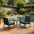 thumbnail image 6 of Devoko 3 Pieces Patio Furniture Set, Rocking Chairs with Coffee Table Set, Outdoor Wicker Bistro Set for Garden, 6 of 7