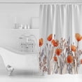 thumbnail image 2 of Minimalism Floral Shower Curtain, 60" x 72", Red Plant Watercolor White Background Waterproof Bathroom Curtain Washable Shower Curtain Set with 12 Hooks, 2 of 6