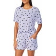 thumbnail image 2 of Disney Womens Short Pajama Set with Pockets ( Purple,XS), 2 of 6