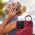 thumbnail image 4 of Nalacover for Samsung Galaxy A12 Wallet Case with Card Slots & Metal Finger Ring, Durable PU Leather Back Double Magnetic Botton Flip Kickstand Purse Shockproof Phone Case,Red, 4 of 10