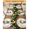 thumbnail image 4 of 13 Inch Round Placemats Set of 6, Geometric Flower Non Slip Heat Insulation PP Table Mats, Vintage Country Floral Pink Green on Linen Washable Place Mats for Kitchen Dining Party Table Decor, 4 of 7