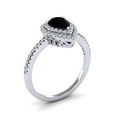thumbnail image 2 of SuperJeweler 1 Carat Pear Shape Black Onyx and Double Halo Diamond Ring In Sterling Silver For Women, 2 of 6