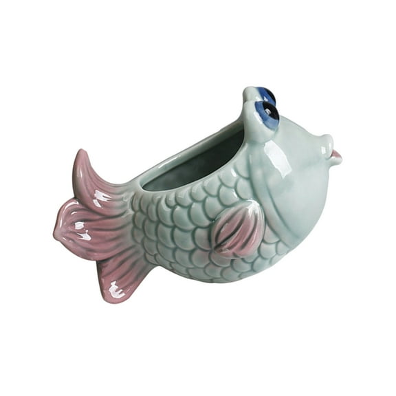 SDFGTstore Ceramic Fish Creative Flower Pot Adornment for Indoor Home Decoration Fleshy