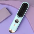 thumbnail image 2 of 2026 Hair Straightener Brush Cordless Hair Straightener Brush For Short Hair Mini Portable Travel Straightening Hair Comb Brush With 9 Temps Fast Heating For All Hair Types,Blue, 2 of 6