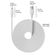 onn 10-Foot Lightning to USB Charging Cable – White