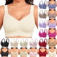 thumbnail image 5 of Moxiu Bras for Women Push Up No Underwire Bra Comfy Soft Buttery Yoga Bralette Seamless Full Coverage Everyday Sport Tshirt Brassiere Plus Size Watermelon Red,S, 5 of 5