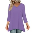 thumbnail image 7 of Arnsht Womens Fashion Tunic Long Sleeve Tops to Wear with Leggings Casual Long Swing Blouses Shirts Loose Fit Dressy Purple L, 7 of 7