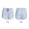 thumbnail image 6 of Goofa Gray White Floral Printed Women 2 in 1 Running Shorts,Quick Dry Athletic Workout Shorts,High Waisted Athletic Shorts with Liner Pockets-Small, 6 of 9