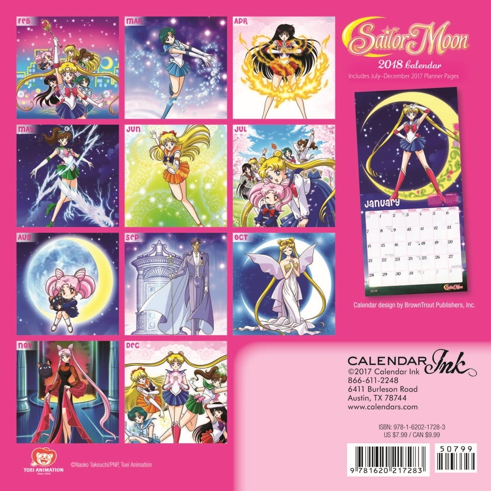 2019 Sailor Moon Mini Wall Calendar 7" x 7" New Sealed Paper Current