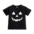 thumbnail image 4 of ZHOGXU Big Girls Boys Halloween T Shirt Short Sleeve Round Neck Pumpkin Face Print Comfortable Breathable Top For Party And Daily Wear Black 4-5 Years, 4 of 4