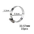 thumbnail image 2 of Penck 15 Pack Adjustable Worm Drive Gear Clips 33-57mm Stainless Steel  Worm Drive Hose Clamp, 2 of 7