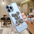 thumbnail image 2 of FIEWESEY iPhone 14 Case,iPhone 14 Pro Case,iPhone 14 Pro Max Case,Luxury Cool Bear Clear 3D Bear Shockproof Plating Phone Case Cover for iPhone 14 Series - iPhone 14 Pro Max (Silver), 2 of 5