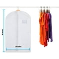 thumbnail image 4 of Plixio 40" Clear White Hanging Garment Bags for Closet Storage - Clothing, Coat, Dance Costumes, Suit Bags for Travel and Clothes Storage - Men Suit Cover, Clear Garment Bag, Dress Bag - (10 Pack), 4 of 5