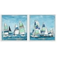thumbnail image 5 of Stupell Industries Soothing Sailboats Drifting Nautical Ocean Marina Vessel Painting White Framed Art Print Wall Art, Set of 2, Design by Katrina Craven, 5 of 5