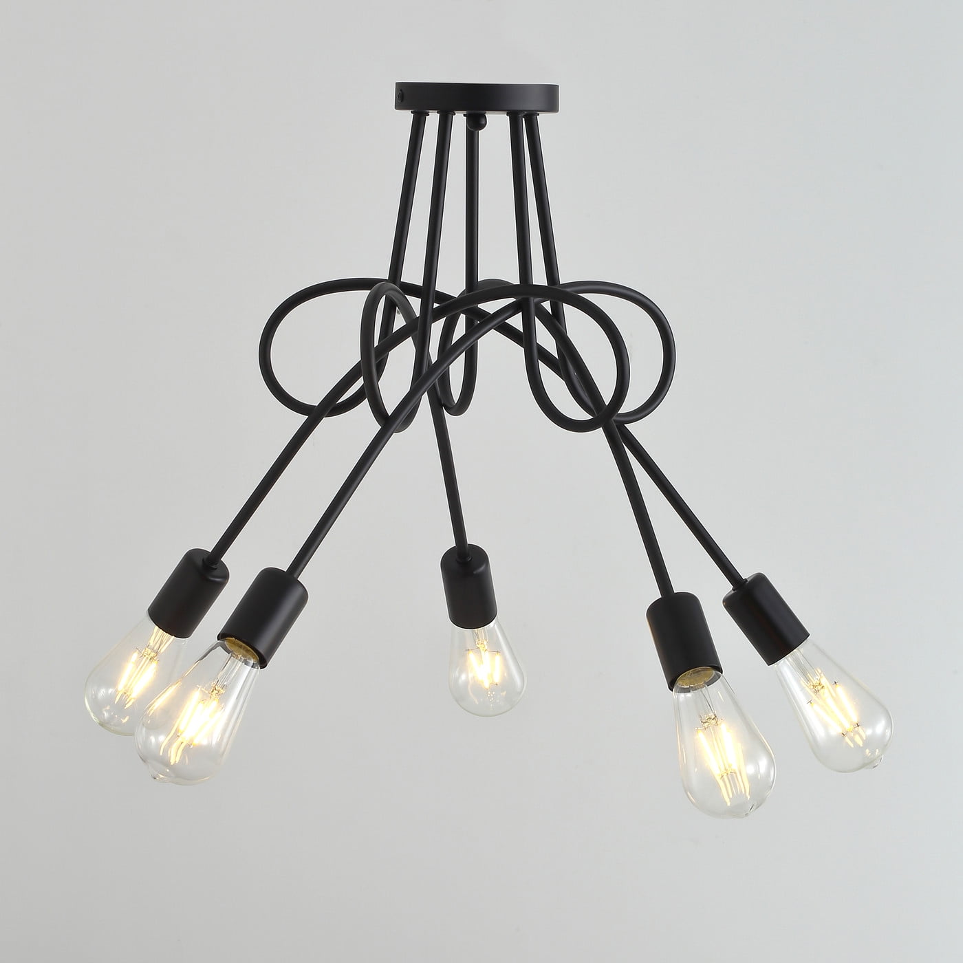 Aiwen 5 Lights Sputnik Semi Flush Mount Ceiling Lamp Hanging Chandelier Lights