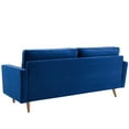 thumbnail image 3 of Contemporary Modern Urban Designer Living Room Lounge Club Lobby Sofa, Velvet Fabric, Navy Blue, 3 of 6