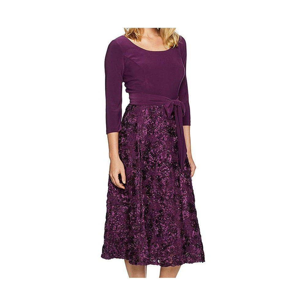 alex evenings rosette gown with sequin