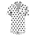 thumbnail image 6 of Abomasnow Women's 2 Pieces Pajamas Set Button Down Short Sleeve Collared Shirts Elastic High Waist Shorts Casual Soft Sleepwear Loungewear Set with Pockets, 6 of 7