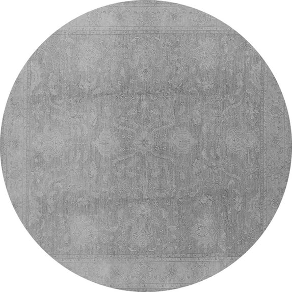 Ahgly Company Indoor Round Oriental Gray Industrial Area Rugs, 8' Round