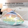 thumbnail image 5 of GZHJMY Rainbow Unicorn Stripe Satin Pillowcase for Hair and Skin Silk Pillowcase, Queen Size(20x30 inches) - Slip Cooling Satin Pillow Covers with Envelope Closure, 5 of 7