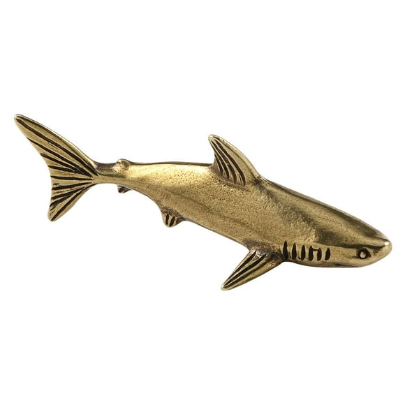 Mini Shark Statue Brass Shark Sculpture Shark Figurine Brass Craft Animal Shaped Decoration