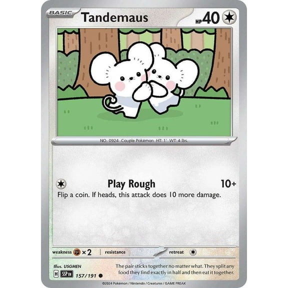 Pokemon Surging Sparks Common Tandemaus #157
