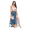 thumbnail image 2 of FORMRS Womens Beach Sarong Semi-Sheer Bikini Wrap Skirt Swimsuit Cover-ups, Oranges Pattern, 2 of 7
