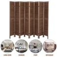 thumbnail image 5 of Jaxpety 67" High 8 Panel Louvered Wood Room Divider Folding Privacy Screen Wall Partition, Brown, 5 of 8