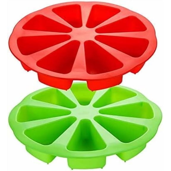 2 Pcs Silicone Baking Molds,8 Cavity Silicone Scone Pan/Cakes Slices Mold/Triangle Cavity Cake Pan,Pizza Slices Pan,Cornbread Brownies Muffins And Soap Mould,for Oven and Instant Pot DIY Baking Too