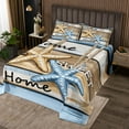 thumbnail image 2 of Erosebridal Marine Starfish Bedspread Sets Queen Size, Old Barn Door Bed Set, Sea Theme Decor, 3-Piece, 2 of 5