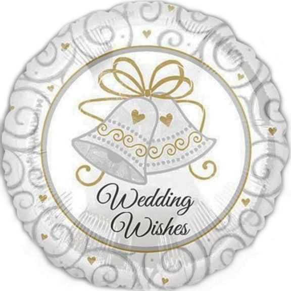 Wedding Bells Wishes Foil Balloon 18"