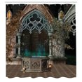 thumbnail image 3 of Ambesonne Gothic Shower Curtain, Old Gateway to Forest, 69"Wx84"L, Grey Teal, 3 of 5
