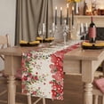 thumbnail image 2 of Table Runners 70 Inches Long Dress Scarves, Valentine's Day Farmhouse Coffee/Dining/Kitchen Table Decor, Holiday Table Runner, Spring Red Love Roses Floral Botanical Beige 13x70 Inch, 2 of 9