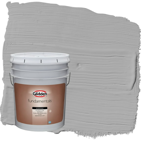 Glidden Fundamentals Flagstone / Gray Flat Exterior Paint, 5 Gallon