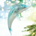 thumbnail image 3 of Dolphin Ornament – Blown Glass Figurine Christmas Ornament, 3 of 4