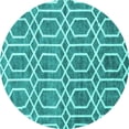 thumbnail image 1 of Ahgly Company Indoor Round Abstract Turquoise Blue Contemporary Area Rugs, 3' Round, 1 of 4