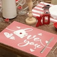 thumbnail image 2 of FYTPOV Linen Placemats, Pink Valentines Placemats for Kitchen and Dining, Valentines Day Decorations, Christmas Placemats for Party Home Decor, Table Decor, 18x12 in, 2 of 6