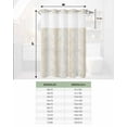 thumbnail image 6 of No Hook Shower Curtain with Snap in Liner, Modern Botanical Beige Tree Branch Pattern Hotel Shower Curtains for Bathroom, Washable Shower Curtain Liner Set with Mesh Top Window, 54"x78", 6 of 6
