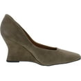 thumbnail image 3 of Franco Sarto Women's Carina Pointed Toe Wedge Pump Woodsmoke Grey Suede 5M, 3 of 3